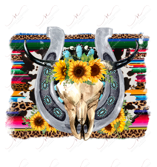 Western Skull - Ready To Press Sublimation Transfer Print Sublimation