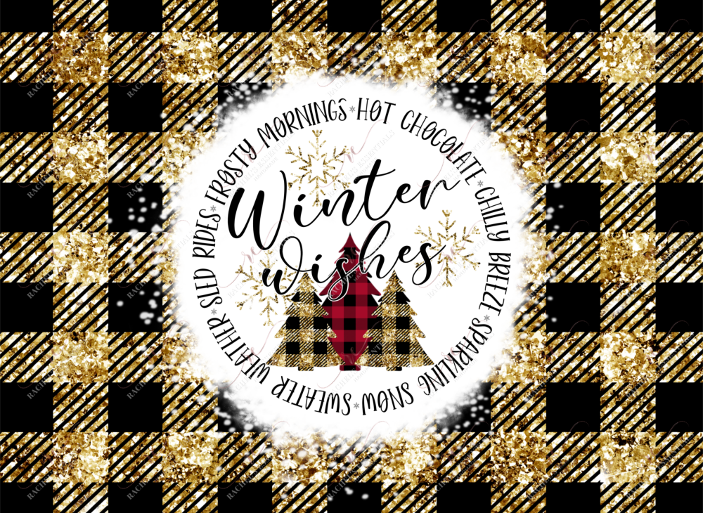 Winter Wishes Wrap - Ready To Press Sublimation Transfer Print Sublimation