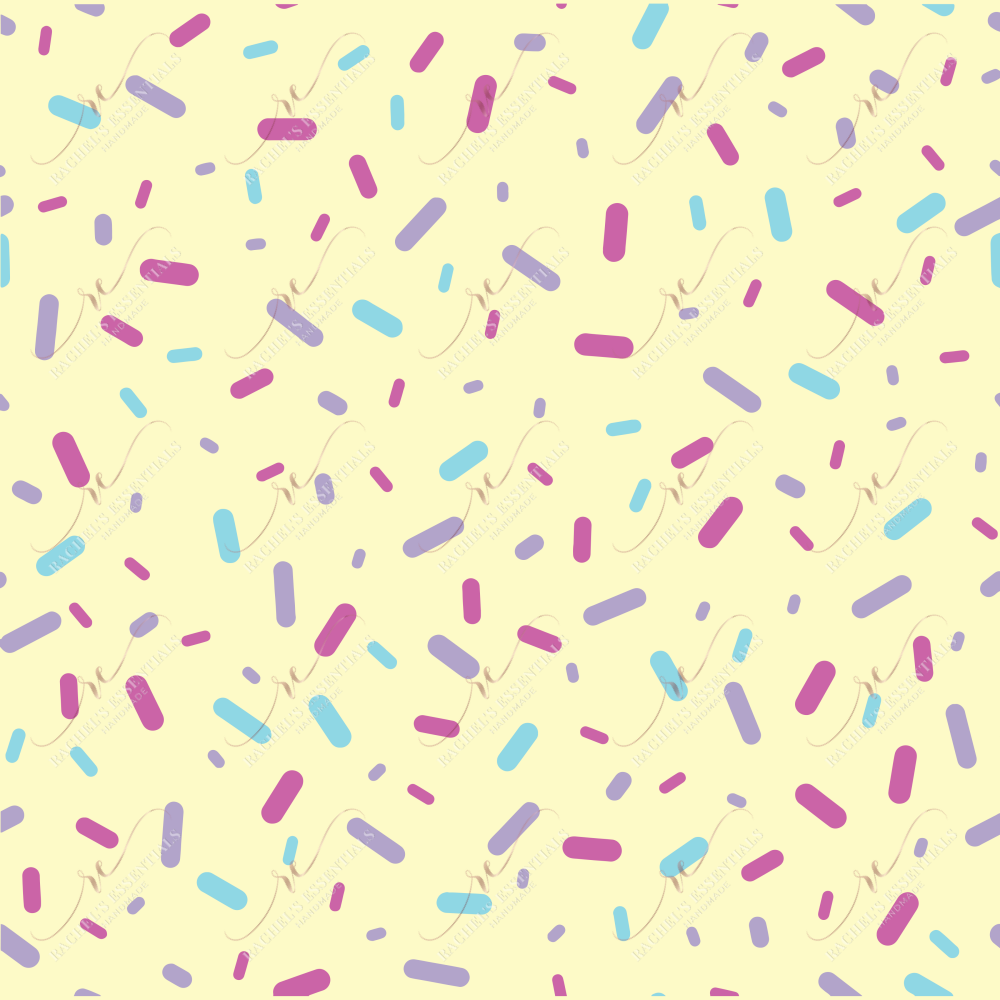 Yellow Mixed Sprinkles - Ready To Press Sublimation Transfer Print Sublimation