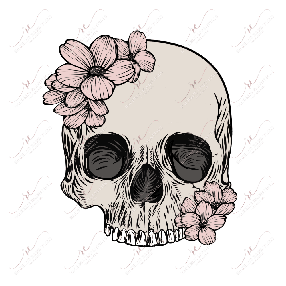 Floral skulls - ready to press sublimation transfer print
