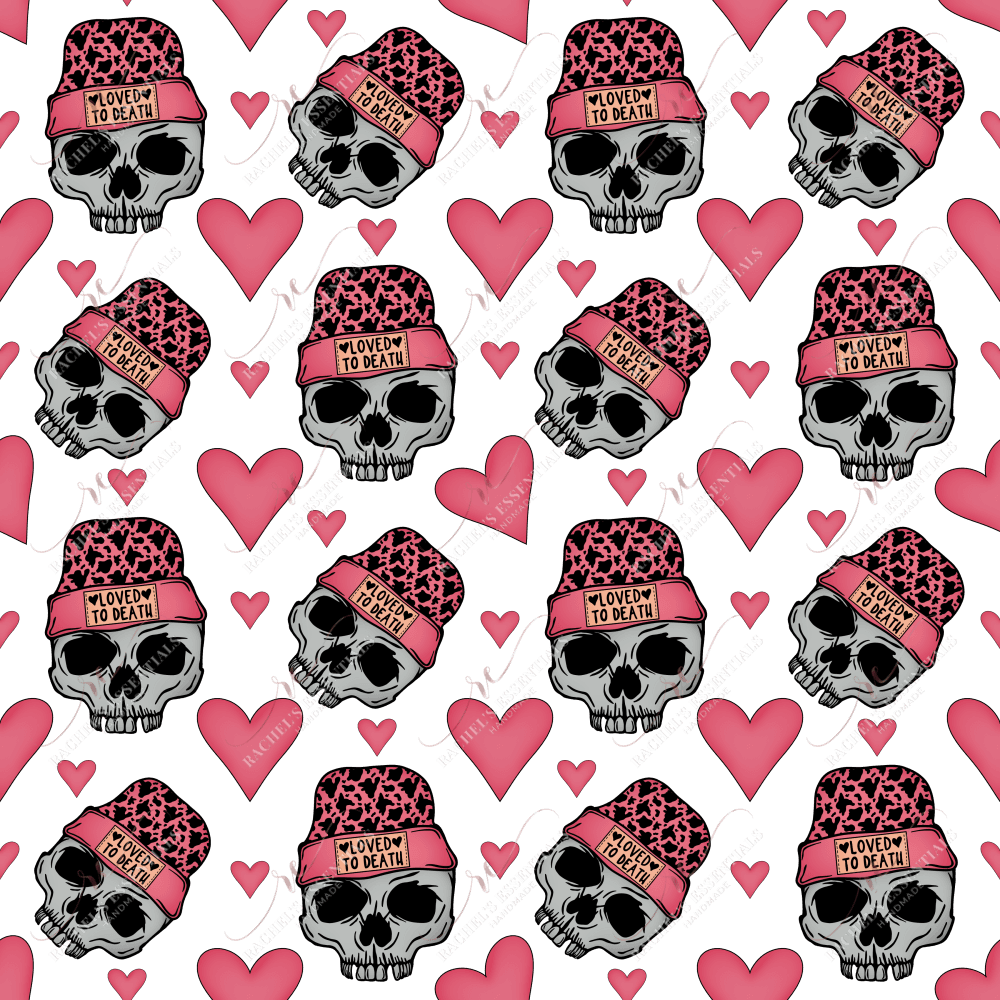 Loved to death cow print - vinyl wrap seamless