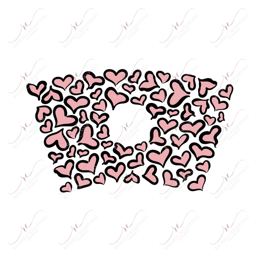 Pink And Black Hearts - Cold Cup Wrap Cold