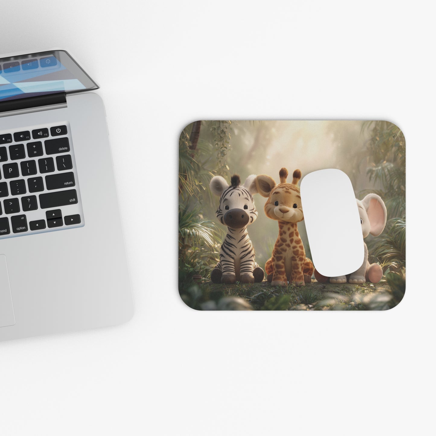 Adorable Animal Friends Mouse Pad - Cute Desk Accessory, Gift for Kids, Home Office Decor, Animal Lovers, Nursery