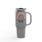 Insulated Travel Mug with Rainbow Design, Mental Health Matters - Reusable Cup for Coffee, Tea, Gifts for Her, Wellness Products
