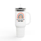 Insulated Travel Mug with Rainbow Design, Mental Health Matters - Reusable Cup for Coffee, Tea, Gifts for Her, Wellness Products