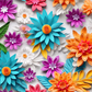 3D Colorful Floral - Vinyl Wrap Seamless Vinyl