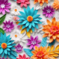 3D Colorful Flowers - Ready To Press Sublimation Transfer Print Sublimation