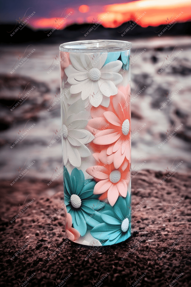 3D Floral 20Oz Shimmer Tumbler