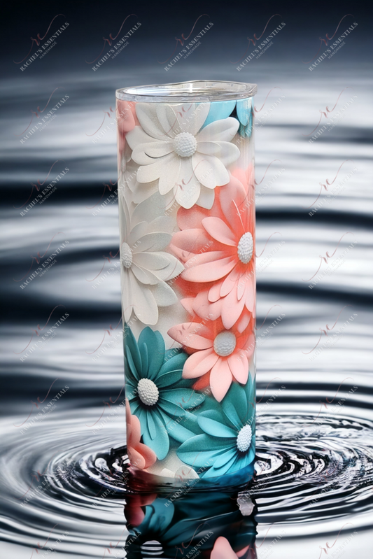 3D Floral 20Oz Shimmer Tumbler