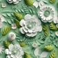 3D Green Floral - Ready To Press Sublimation Transfer Print Sublimation