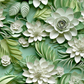 3D Green Floral - Vinyl Wrap Seamless Vinyl