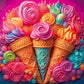 3D Ice Cream Cones-Ready To Press Sublimation Transfer Print Sublimation