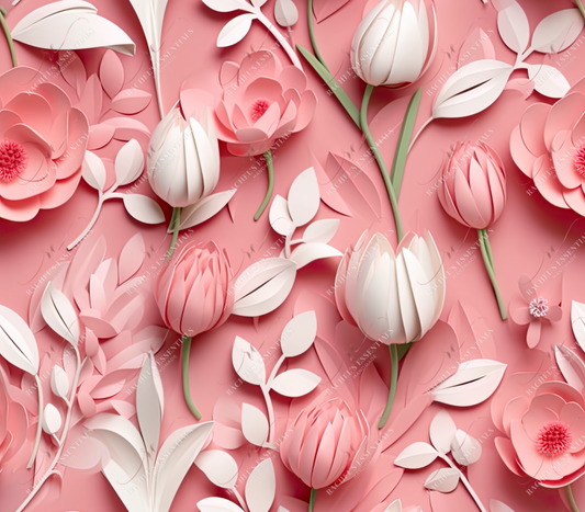 3D Pink Floral - Vinyl Wrap Seamless Vinyl