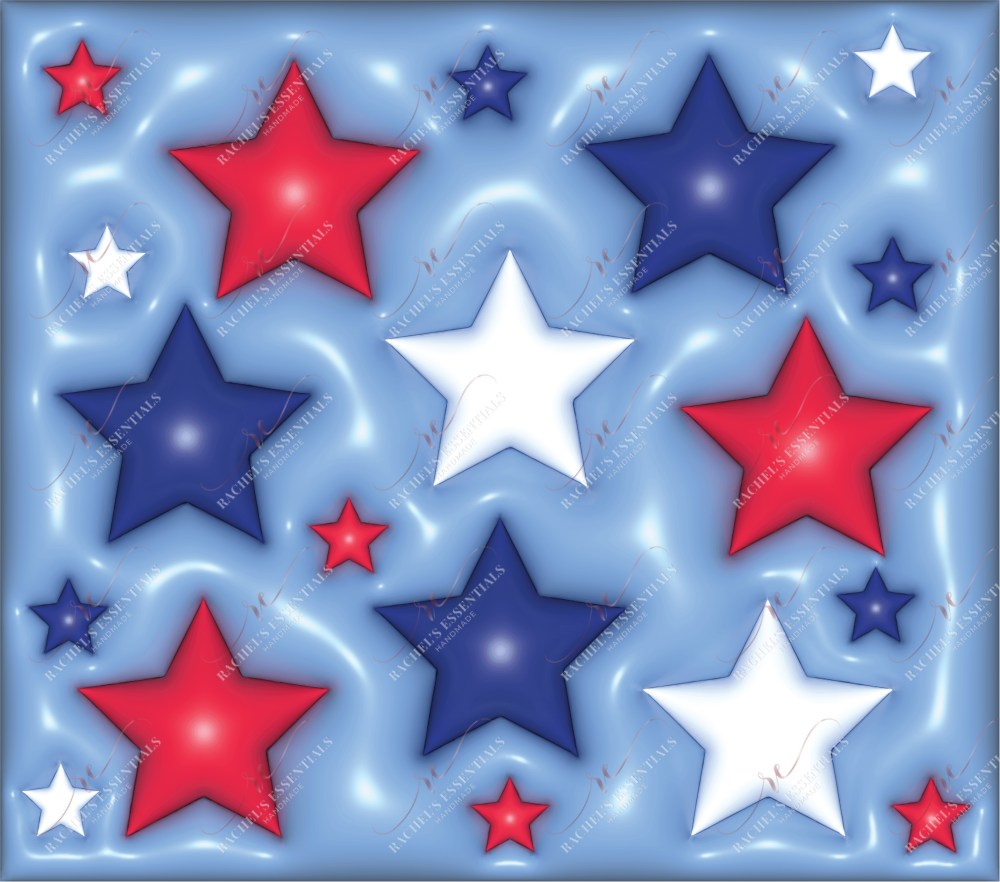 3D Puffy Stars-Ready To Press Sublimation Transfer Print Sublimation