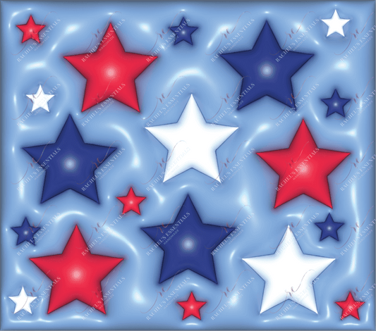 3D Puffy Stars-Ready To Press Sublimation Transfer Print Sublimation