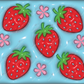 3D Puffy Strawberries-Ready To Press Sublimation Transfer Print Sublimation