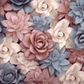 3D Quilled Pale Vintage Flowers-Ready To Press Sublimation Transfer Print Sublimation