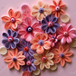 3D Quilled Pink/Coral/Purple Flowers-Ready To Press Sublimation Transfer Print Sublimation