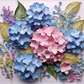 3D Quilled Pink/Blue Hydrangea Flowers- Vinyl Wrap Vinyl