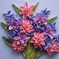 3D Quilled Purple/Pink Flowers-Ready To Press Sublimation Transfer Print Sublimation