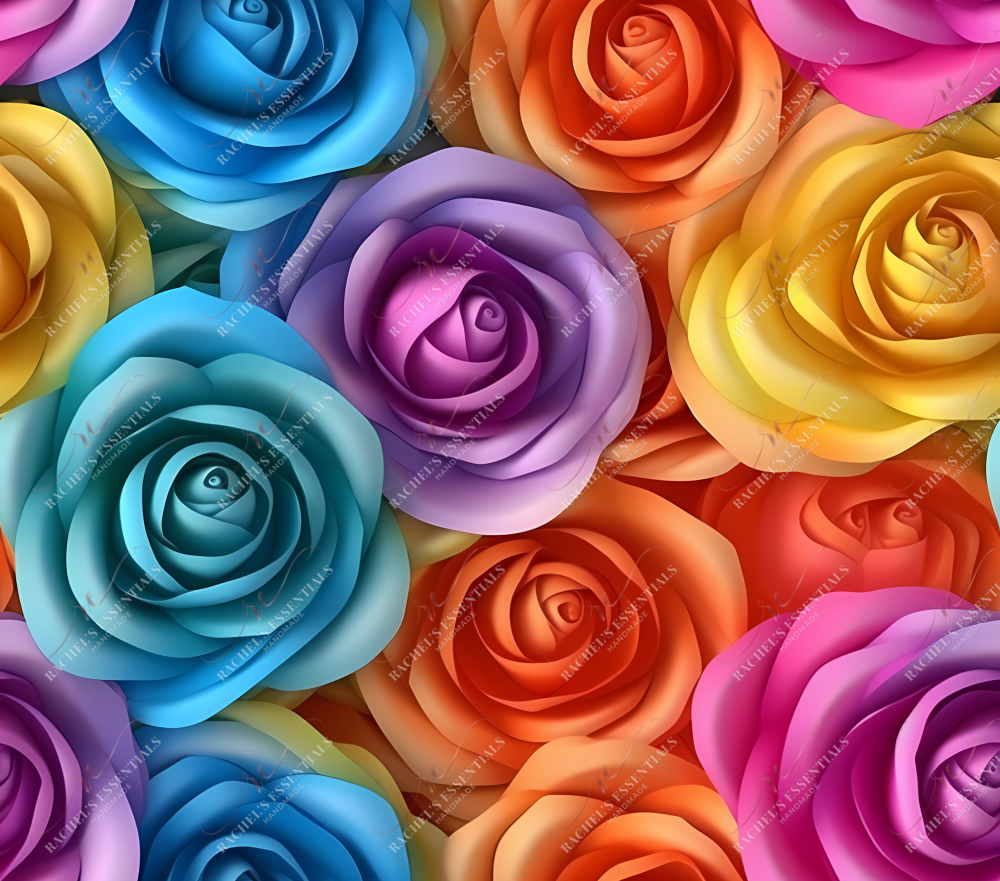 3D Roses - Ready To Press Sublimation Transfer Print Sublimation