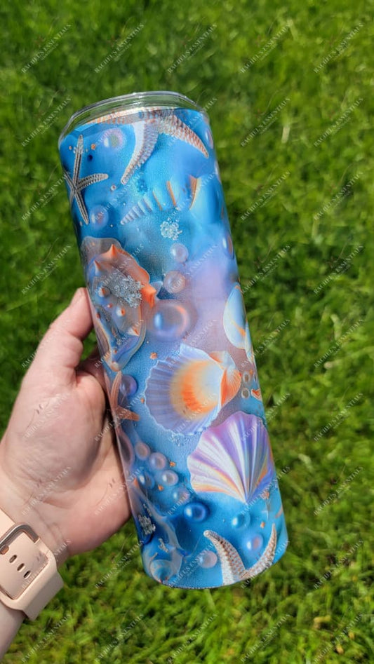 3D Shell Shimmer Tumbler