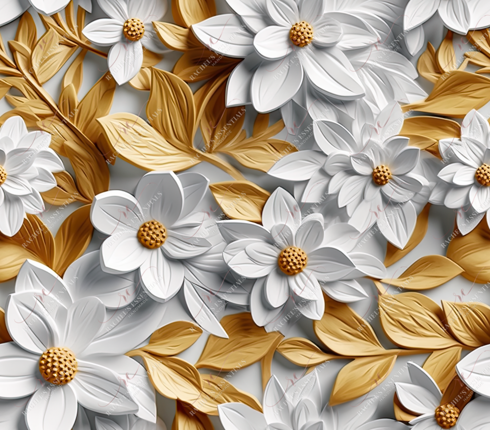 3D Yellow Floral - Vinyl Wrap Seamless Vinyl