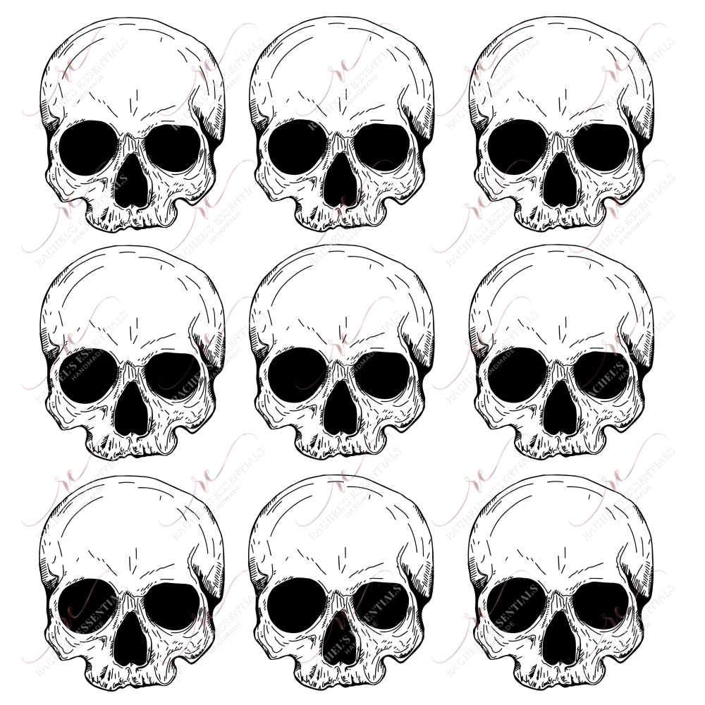 3X3 Skulls - Htv Transfer