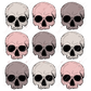 3X3 Skulls Pastel - Clear Cast Decal