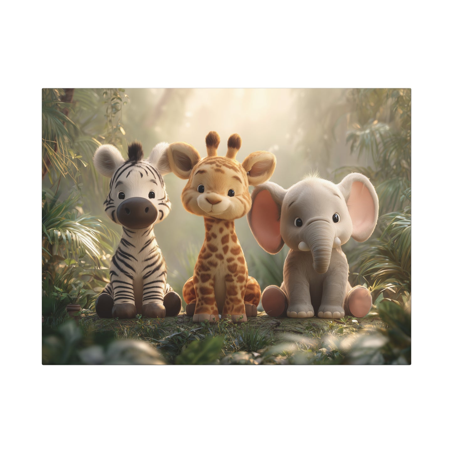 Copy of Whimsical Animal Canvas Art Wraps, Safari Nursery Decor, Kids Room Wall Art, Giraffe, Elephant, Zebra Artwork, Baby Shower Gift