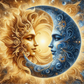 Moon and sun - ready to press sublimation transfer print
