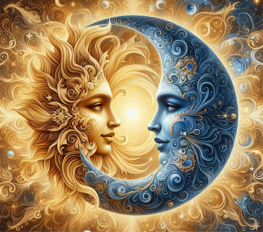 Moon and sun - ready to press sublimation transfer print