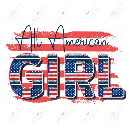 All American Girl Red White Blue - Ready To Press Sublimation Transfer Print Sublimation
