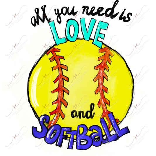 All You Need Is Love And Softball - Htv Transfer