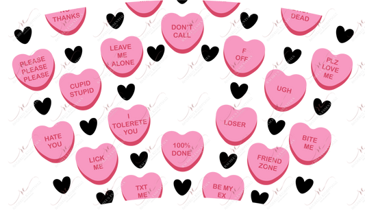 Anti-Valentine Conversation Hearts - Cold Cup Wrap Cold