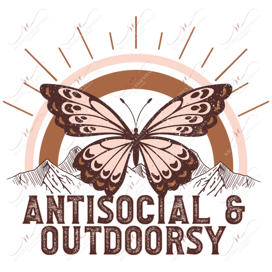 Antisocial Outdoorsy - Clear Cast Decal