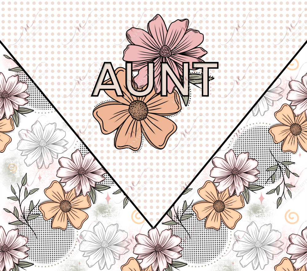 Aunt Floral Vsplit - Ready To Press Sublimation Transfer Print Sublimation