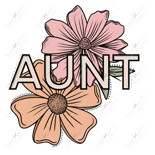 Aunt Flowers - Clear Cast Decal