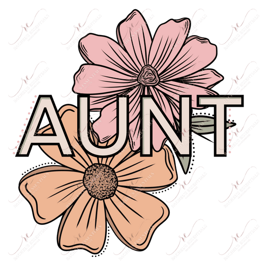 Aunt Flowers - Clear Cast Decal