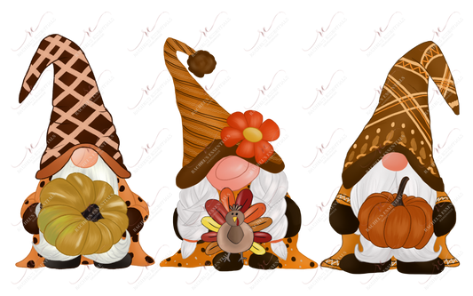 Autumn Gnomes With Pumpkins - Ready To Press Sublimation Transfer Print Sublimation