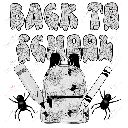 Back To School Spiders - Clear Cast Decal