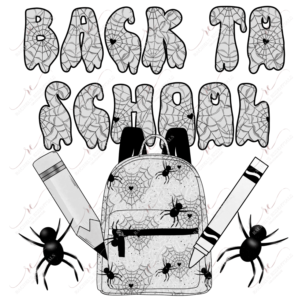 Back To School Spiders - Ready Press Sublimation Transfer Print Sublimation