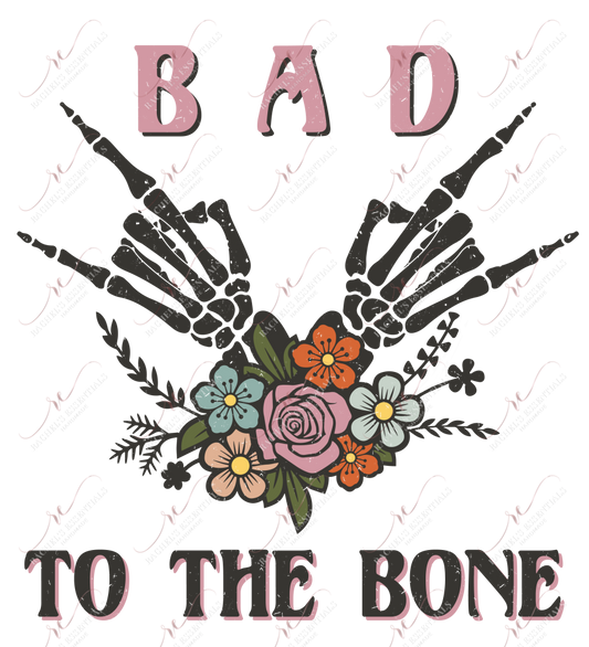 Bad To The Bone Skeleton Hands - Ready Press Sublimation Transfer Print Sublimation