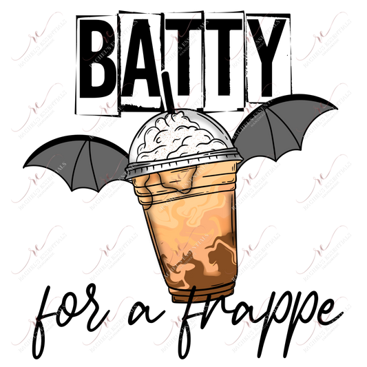 Batty For A Frappe - Ready To Press Sublimation Transfer Print Sublimation