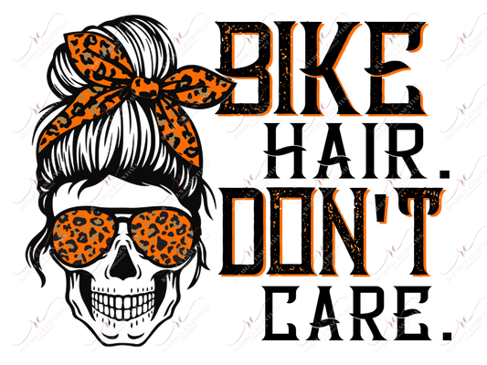 Bike Hair Dont Care Skull - Ready To Press Sublimation Transfer Print Sublimation