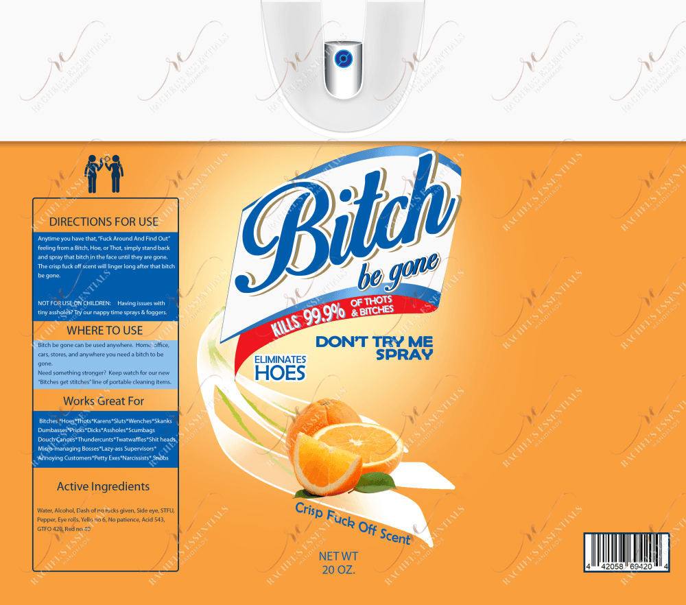 Bitch Spray Orange- Vinyl Wrap Vinyl