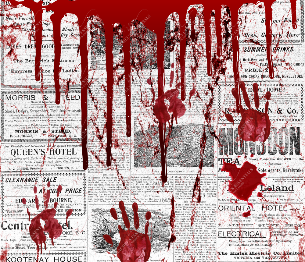 Bloody Hands On Newspaper - Vinyl Wrap