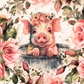 Boho Piggy In A Tub- Ready To Press Sublimation Transfer Print Sublimation