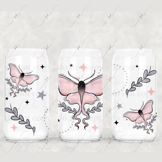 Boho Pink Moth - Libbey/Beer Can Glass Sublimation