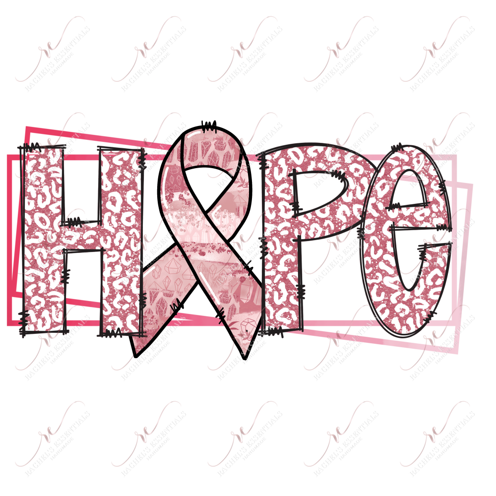 Breast Cancer Hope- Ready To Press Sublimation Transfer Print Sublimation